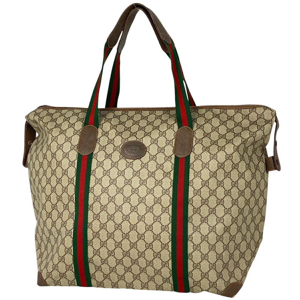 Gucci GG Boston bag Sherry Web canvas brown red green